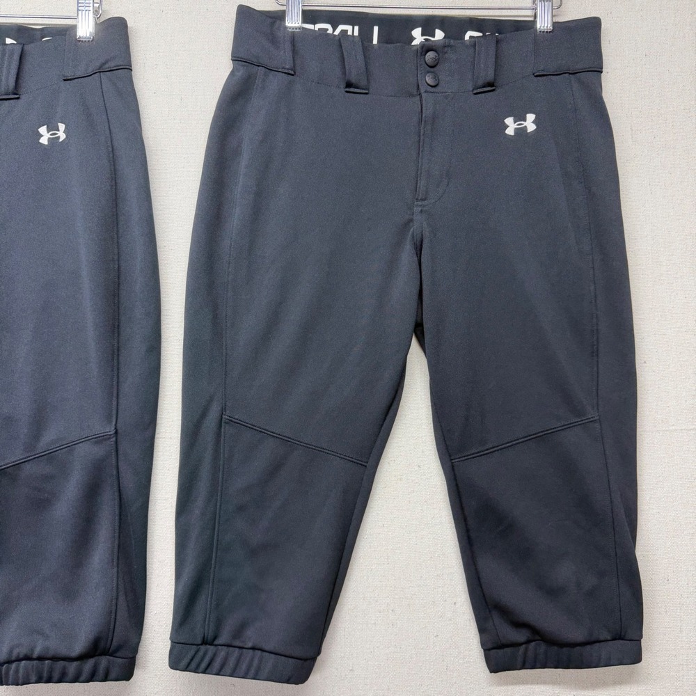 Under Armour Softball Pants Lot of 2 Black Girls M 1375665‎ Knickers Athletic - Picture 3 of 15